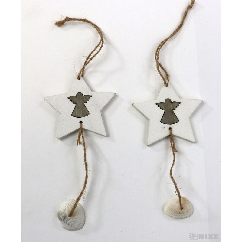 ZÁVĚS HVĚZDA 10ks 6,5cm*BÍLÁ