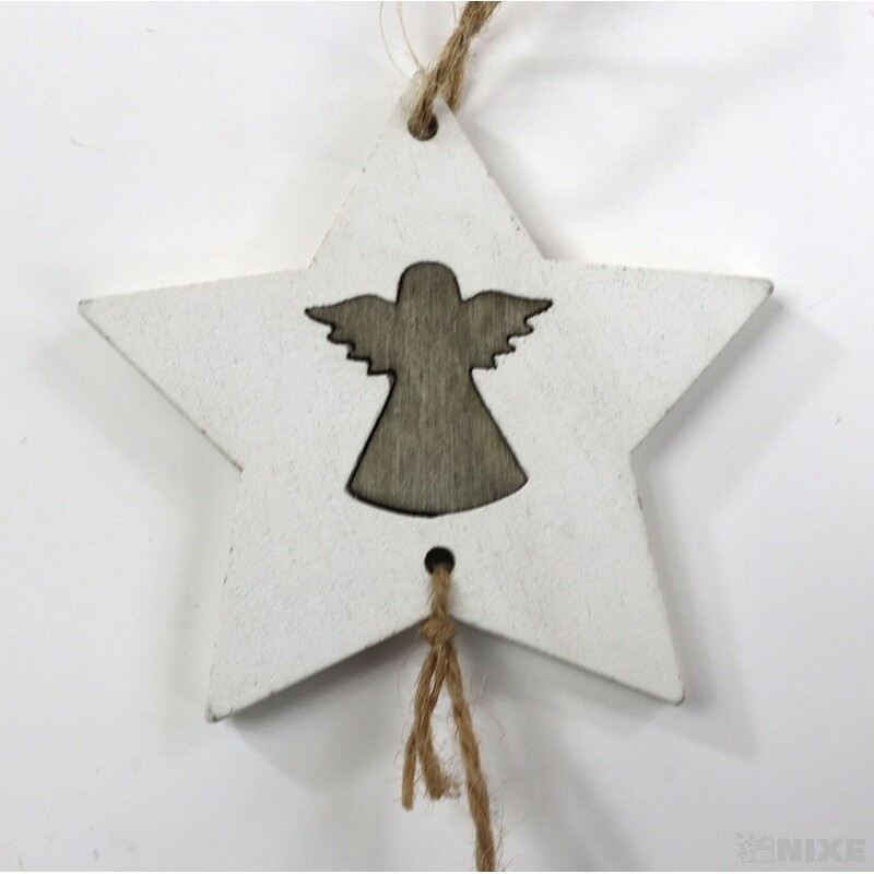 ZÁVĚS HVĚZDA 10ks 6,5cm*BÍLÁ