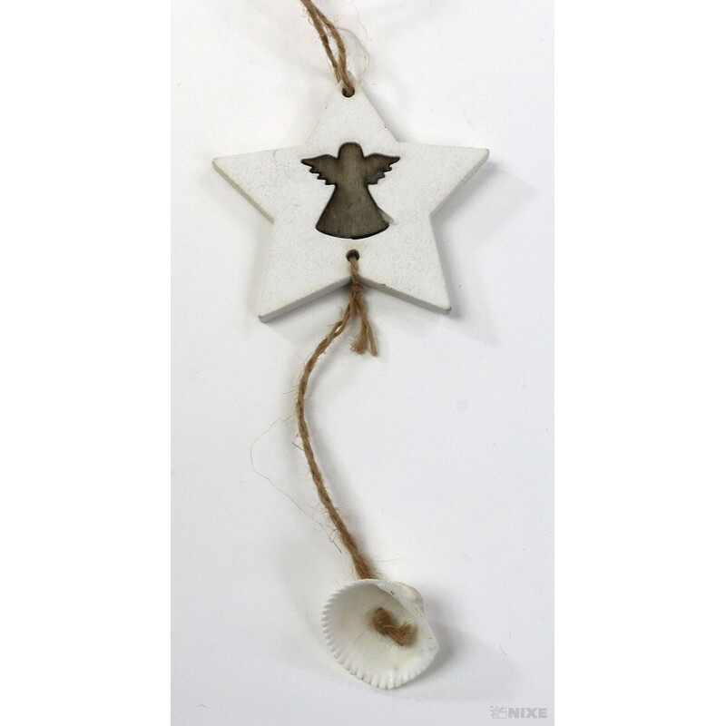 ZÁVĚS HVĚZDA 10ks 6,5cm*BÍLÁ