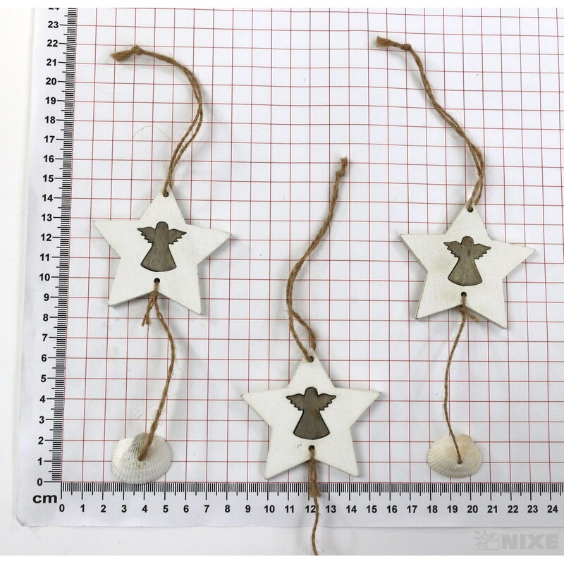 ZÁVĚS HVĚZDA 10ks 6,5cm*BÍLÁ