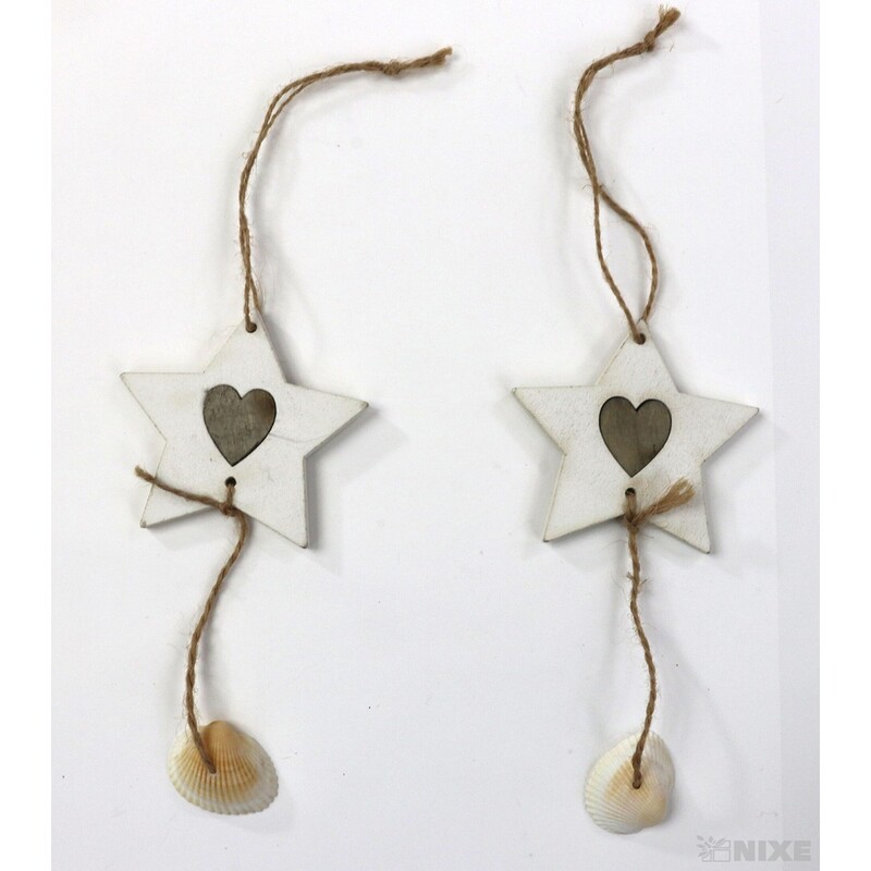 ZÁVĚS HVĚZDA 10ks 6,5cm*BÍLÁ