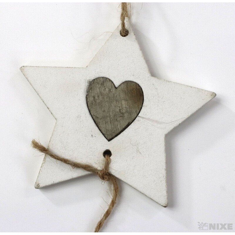 ZÁVĚS HVĚZDA 10ks 6,5cm*BÍLÁ