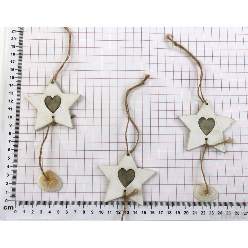 ZÁVĚS HVĚZDA 10ks 6,5cm*BÍLÁ
