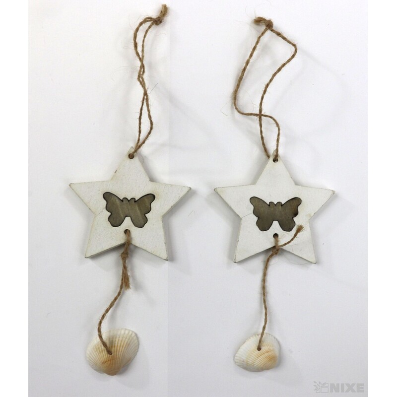 ZÁVĚS HVĚZDA 10ks 6,5cm*BÍLÁ