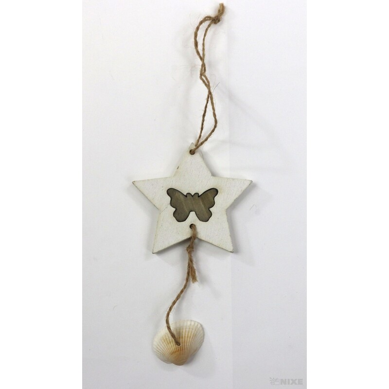 ZÁVĚS HVĚZDA 10ks 6,5cm*BÍLÁ