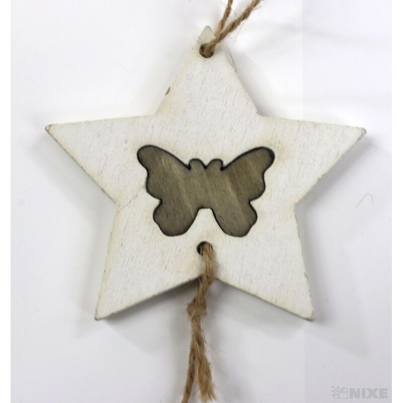 ZÁVĚS HVĚZDA 10ks 6,5cm*BÍLÁ