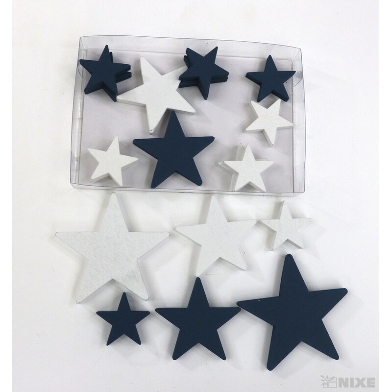 HVĚZDA 3-7cm 18ks*MIX BAREV