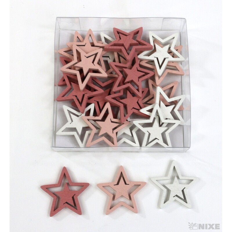 HVĚZDA 5cm 24ks*MIX BAREV