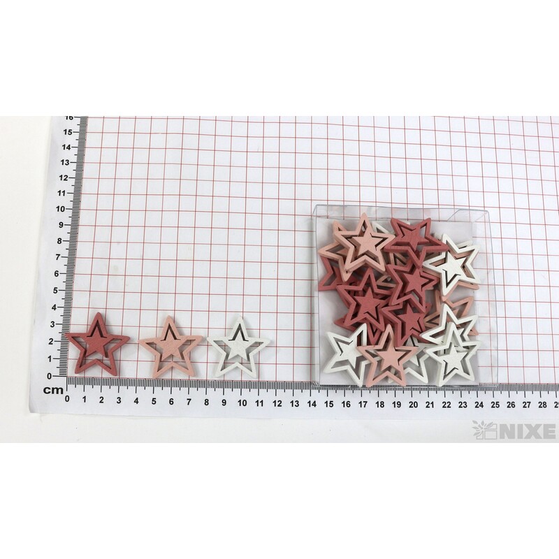 HVĚZDA 5cm 24ks*MIX BAREV