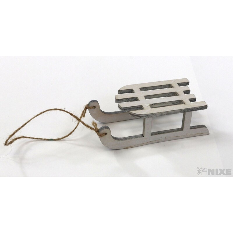 SÁŇKY DŘEVO 12cm*BÍLÁ