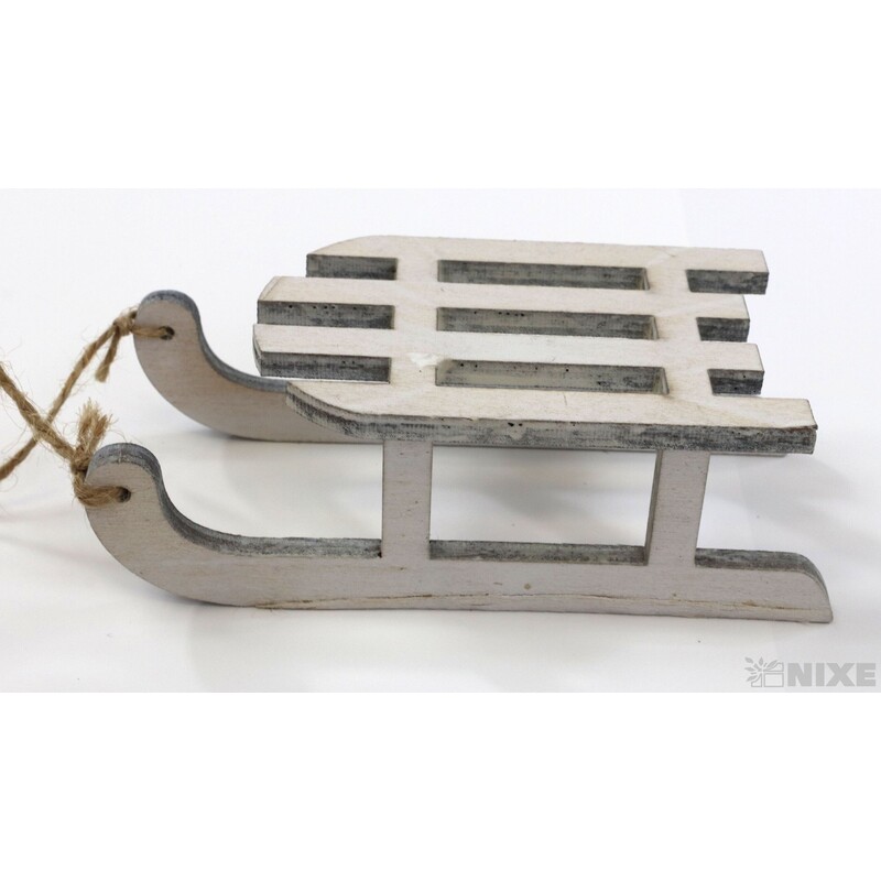 SÁŇKY DŘEVO 12cm*BÍLÁ