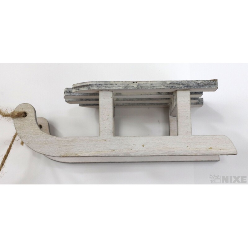 SÁŇKY DŘEVO 12cm*BÍLÁ