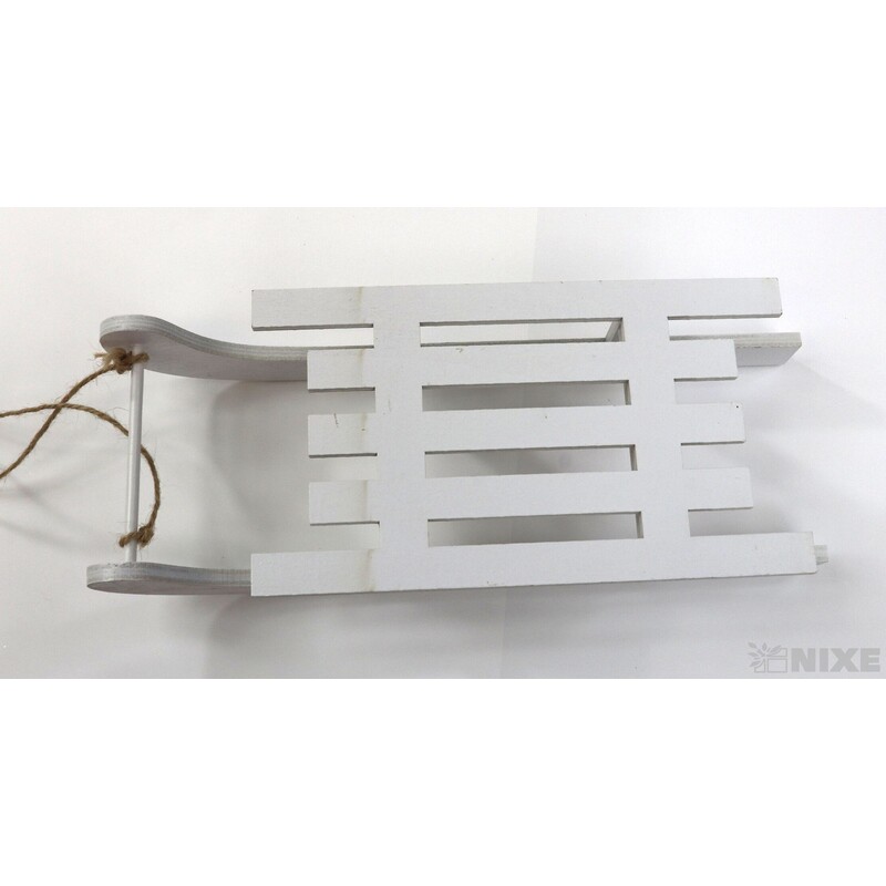 SÁŇKY DŘEVO 30cm*BÍLÁ