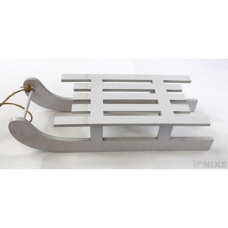 SÁŇKY DŘEVO 30cm*BÍLÁ