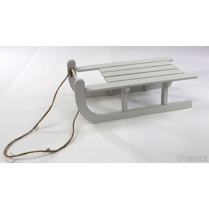 SÁŇKY DŘEVO 30cm*BÍLÁ