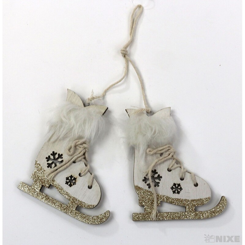 BRUSLE DŘEVO 12x10cm 2ks*BÍLÁ