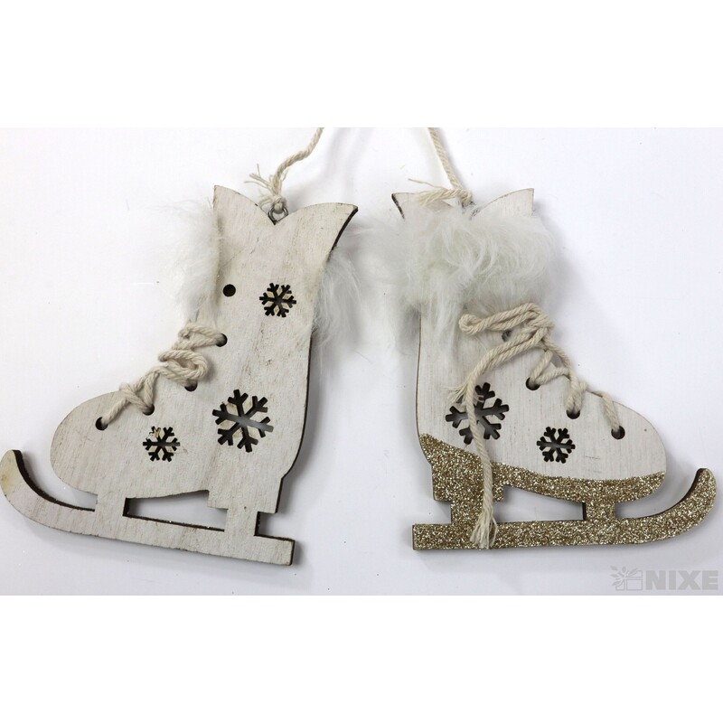 BRUSLE DŘEVO 12x10cm 2ks*BÍLÁ