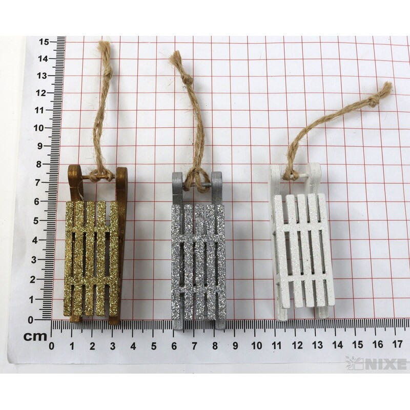 SÁŇKY DŘEVO 8cm 4ks*MIX BAREV