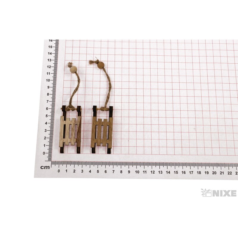 SÁŇKY DŘEVO 6cm 2ks*MIX BAREV