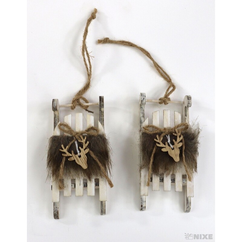 SÁŇKY DŘEVO 11cm 2ks V+