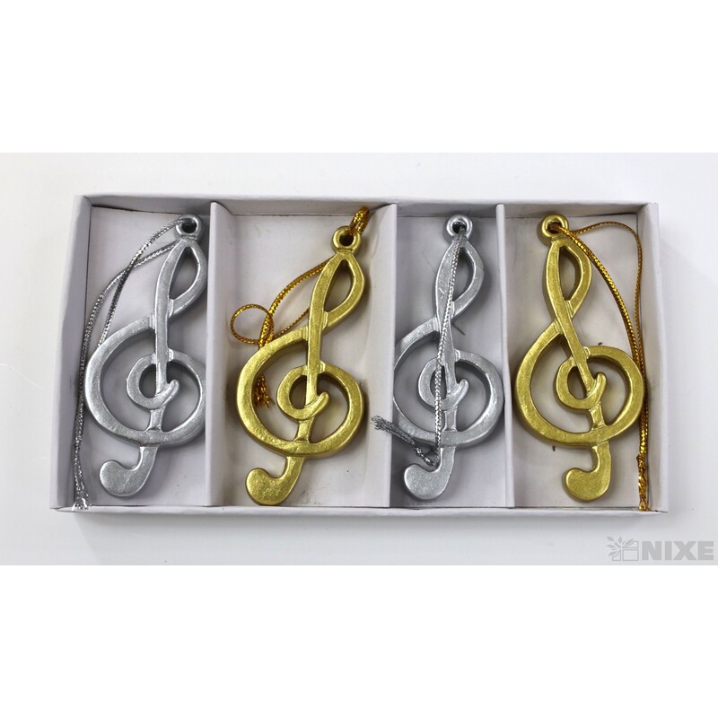 ZÁVĚS HOUSLOVÝ KLÍČ 7,5cm 4ks*MIX BAREV