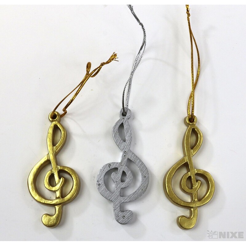 ZÁVĚS HOUSLOVÝ KLÍČ 7,5cm 4ks*MIX BAREV