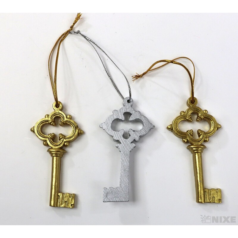 ZÁVĚS KLÍČ 8cm 4ks*MIX BAREV