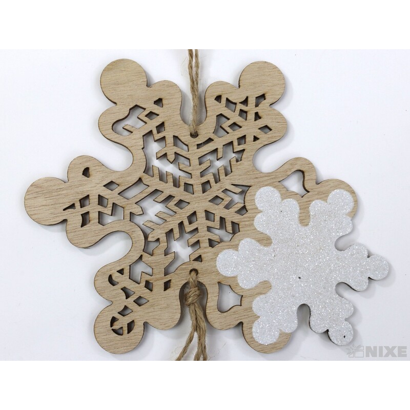 ZÁVĚS VLOČKA 15cm*PŘÍRODNÍ