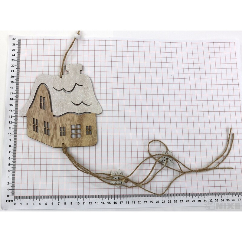 ZÁVĚS DOMEČEK 14cm*PŘÍRODNÍ