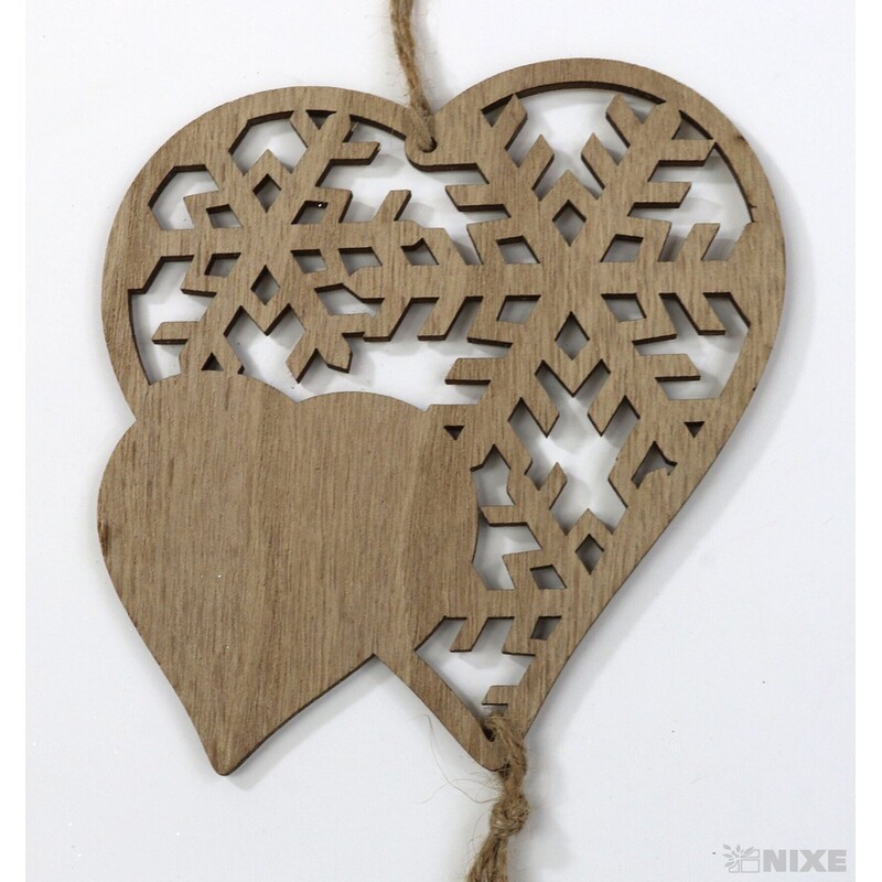 ZÁVĚS SRDCE 14cm*PŘÍRODNÍ