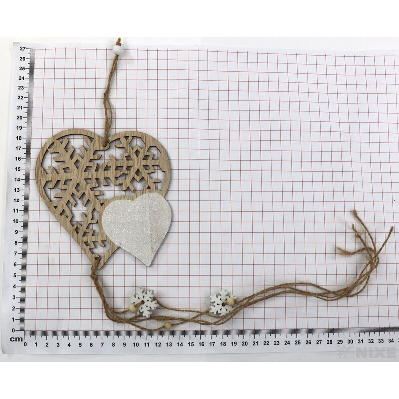 ZÁVĚS SRDCE 14cm*PŘÍRODNÍ