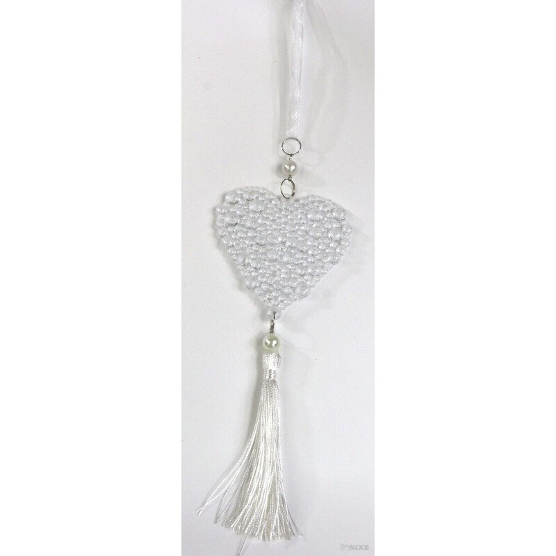 ZÁVĚS SRDCE 8cm*BÍLÁ