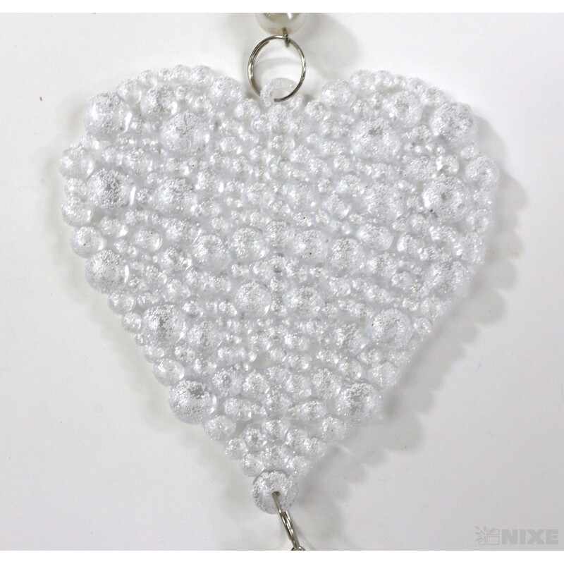 ZÁVĚS SRDCE 8cm*BÍLÁ