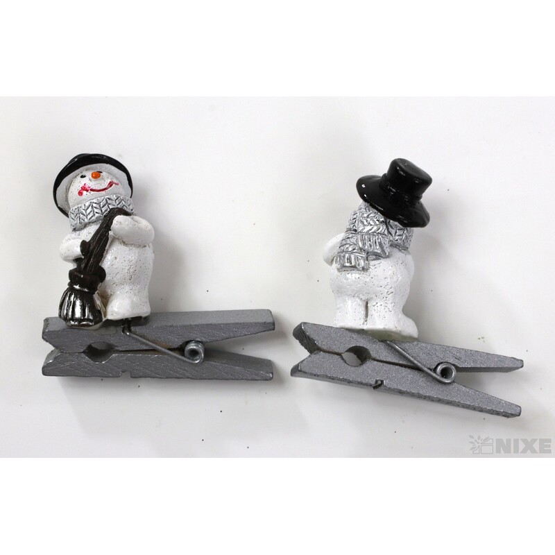 SNĚHULÁK NA KOLÍČKU 3,5-4,5cm 6ks*MIX BAREV