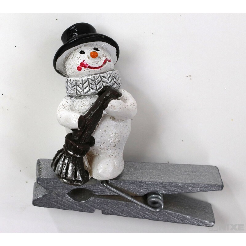 SNĚHULÁK NA KOLÍČKU 3,5-4,5cm 6ks*MIX BAREV