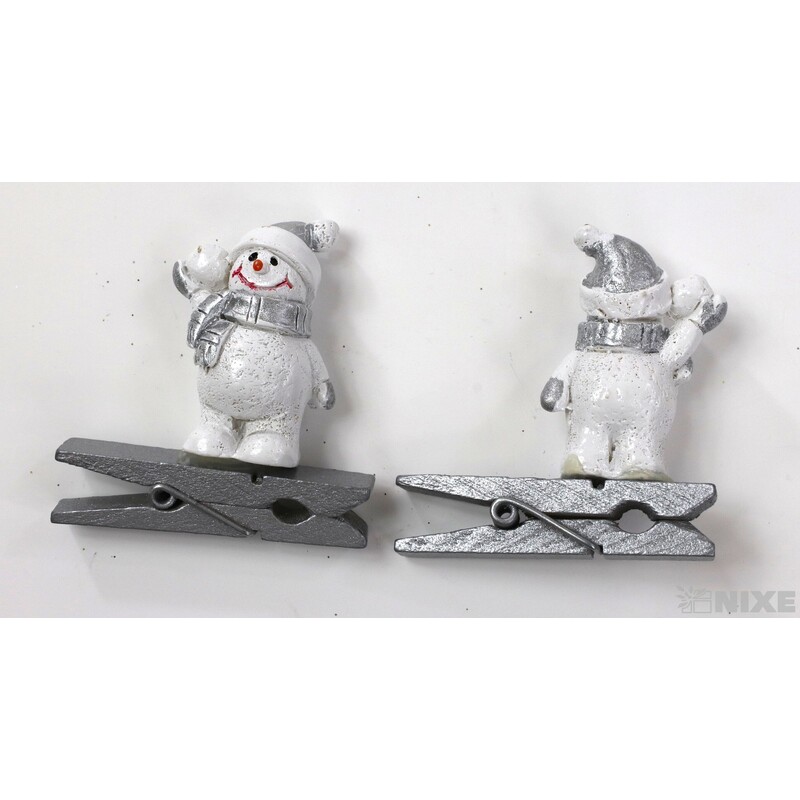 SNĚHULÁK NA KOLÍČKU 3,5-4,5cm 6ks*MIX BAREV