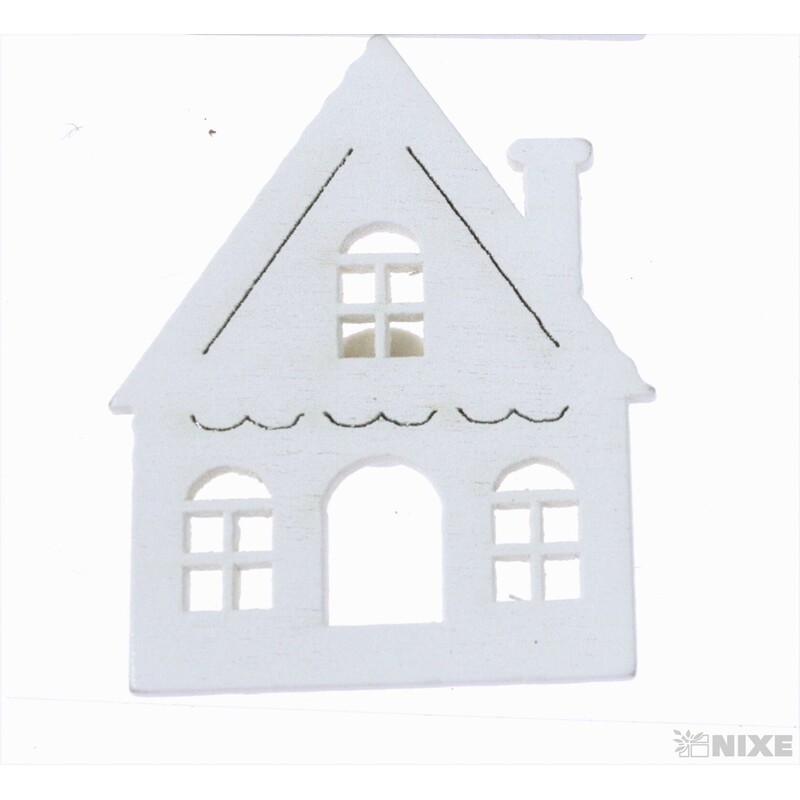 DOMEČEK NALEP. 4cm 6ks*BÍLÁ