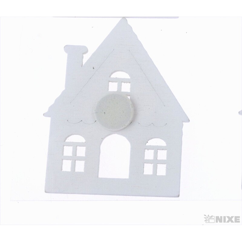 DOMEČEK NALEP. 4cm 6ks*BÍLÁ