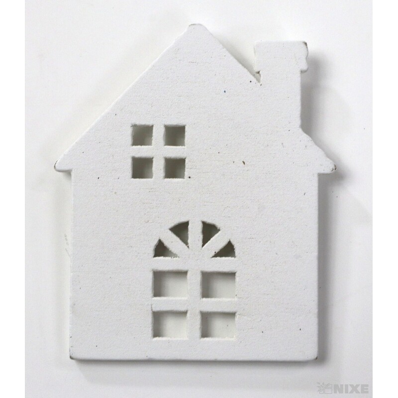 DOMEČEK NALEP. 4cm 6ks*BÍLÁ