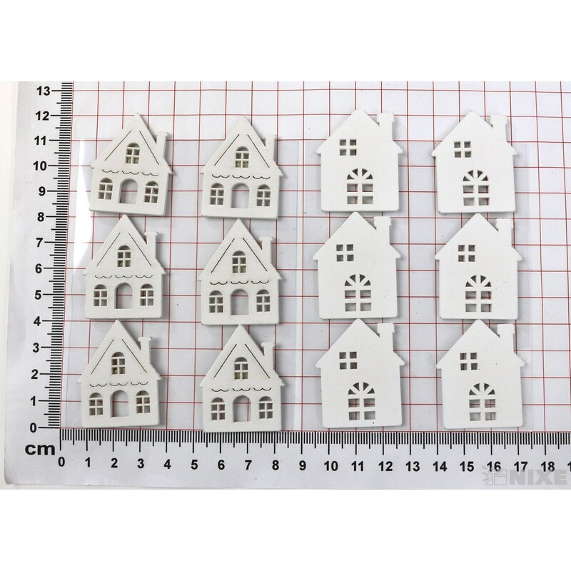 DOMEČEK NALEP. 4cm 6ks*BÍLÁ