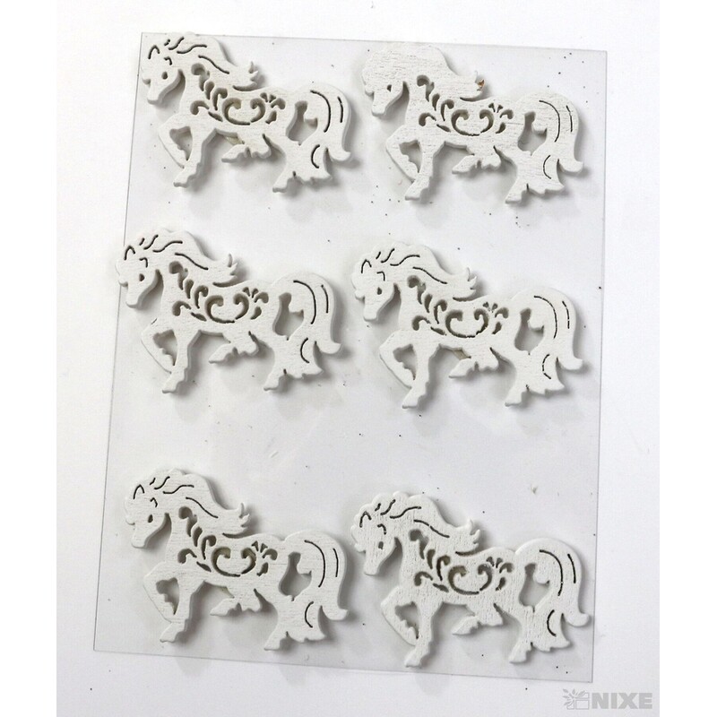 KONÍK NALEP. 6ks 4cm*BÍLÁ