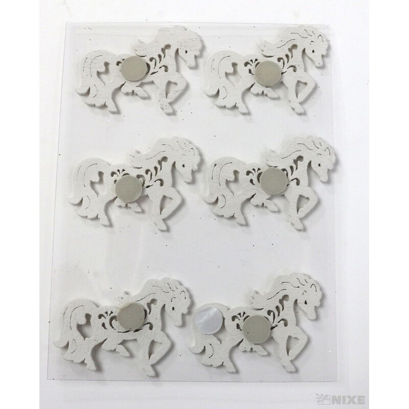 KONÍK NALEP. 6ks 4cm*BÍLÁ