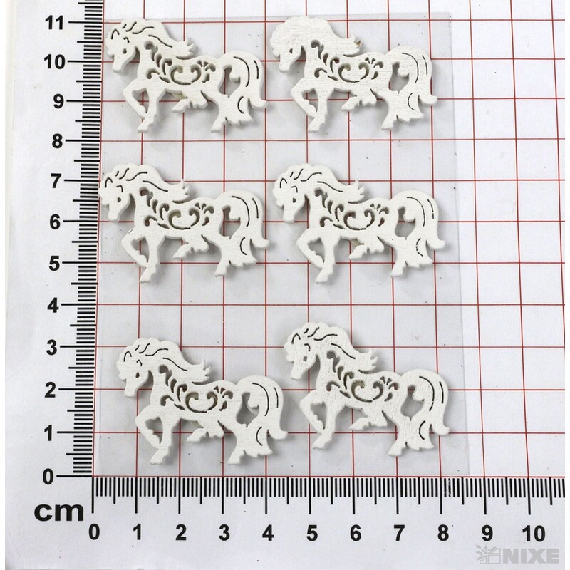 KONÍK NALEP. 6ks 4cm*BÍLÁ