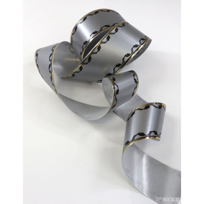 POHŘEBNÍ PÁSEK 60mmx50yd TISK*STŘÍBRNÁ