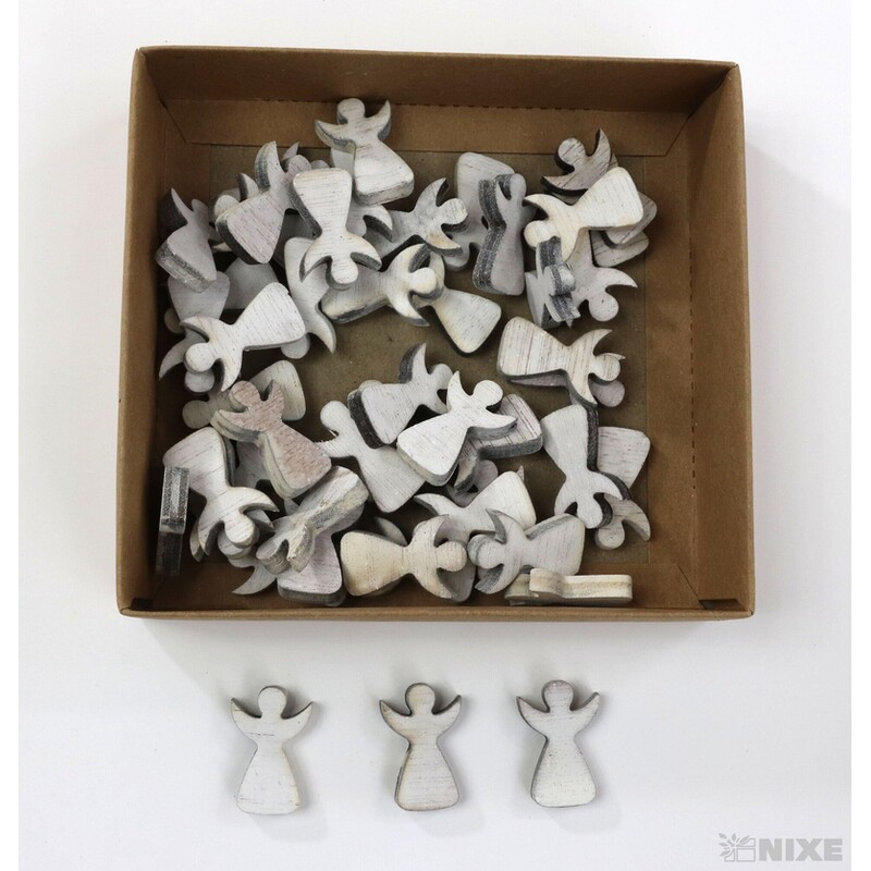 ANDĚL DŘEVO 2,5cm 48ks*BÍLÁ