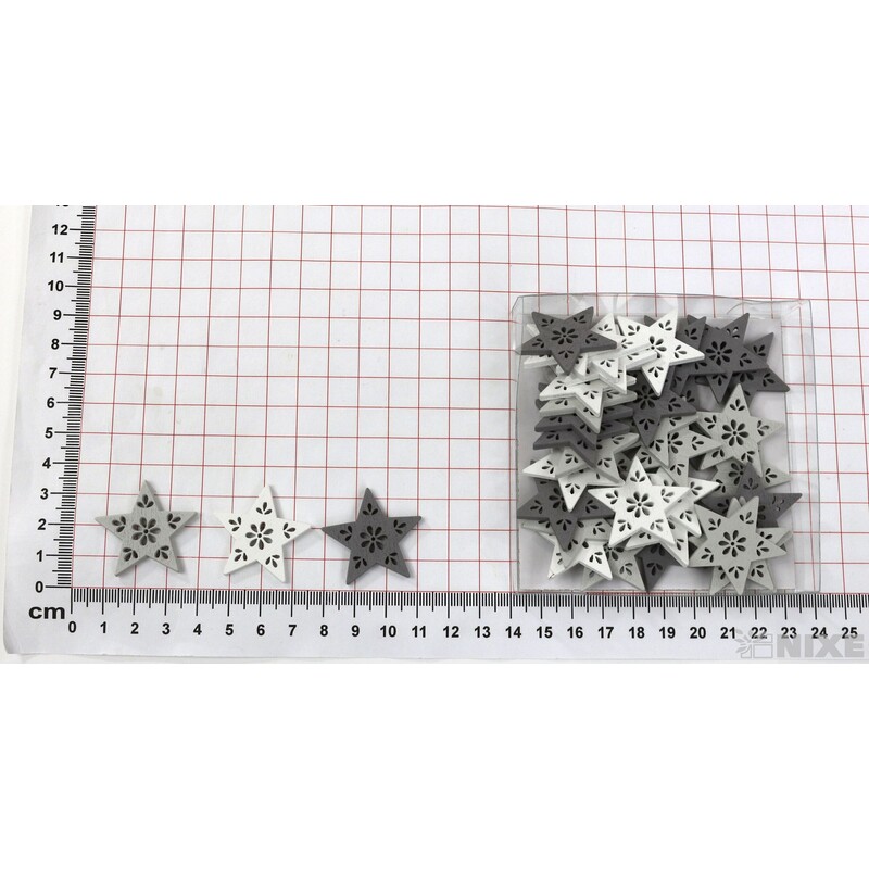 HVĚZDA 3cm 24ks*MIX BAREV