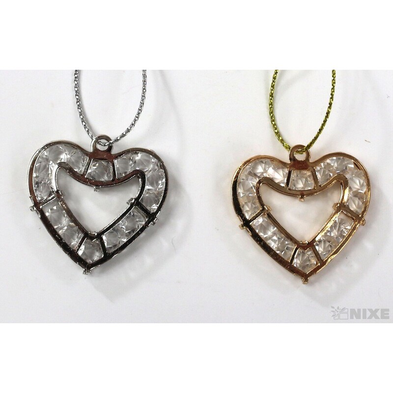 ZÁVĚS AKRYL SRDCE 9ks 3cm*MIX BAREV