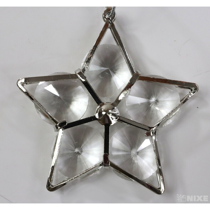 ZÁVĚS AKRYL HVĚZDA 7ks 2-5cm*STŘÍBRNÁ