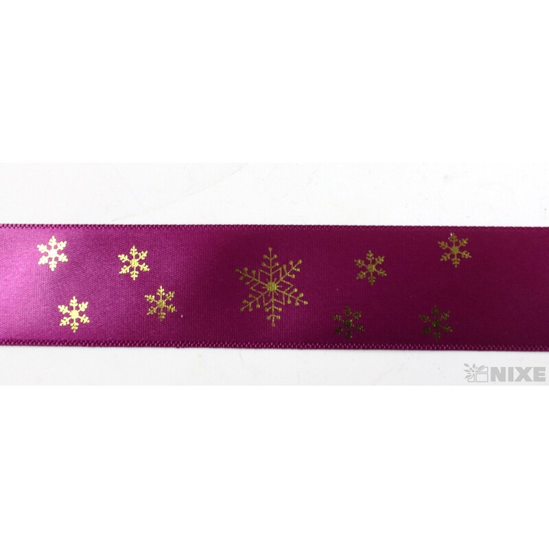 STUHA VESELÉ VÁNOCE 25mmx25m*VÍNOVÁ-ZLATÁ METAL