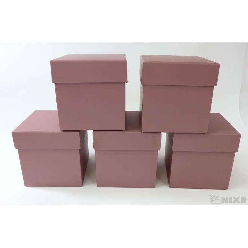KRABICE 5ks 11x10x10cm*STARORŮŽOVÁ